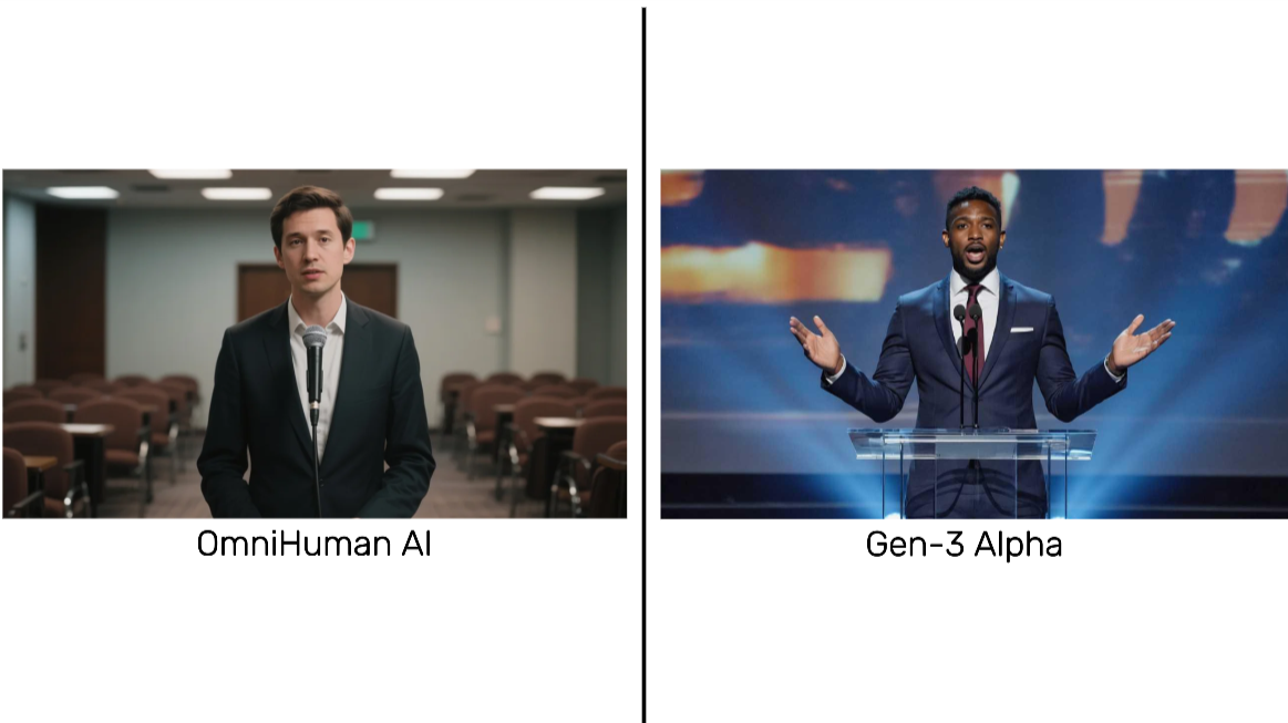 OmniHuman vs. Gen-3 Alpha Bild für Test-3