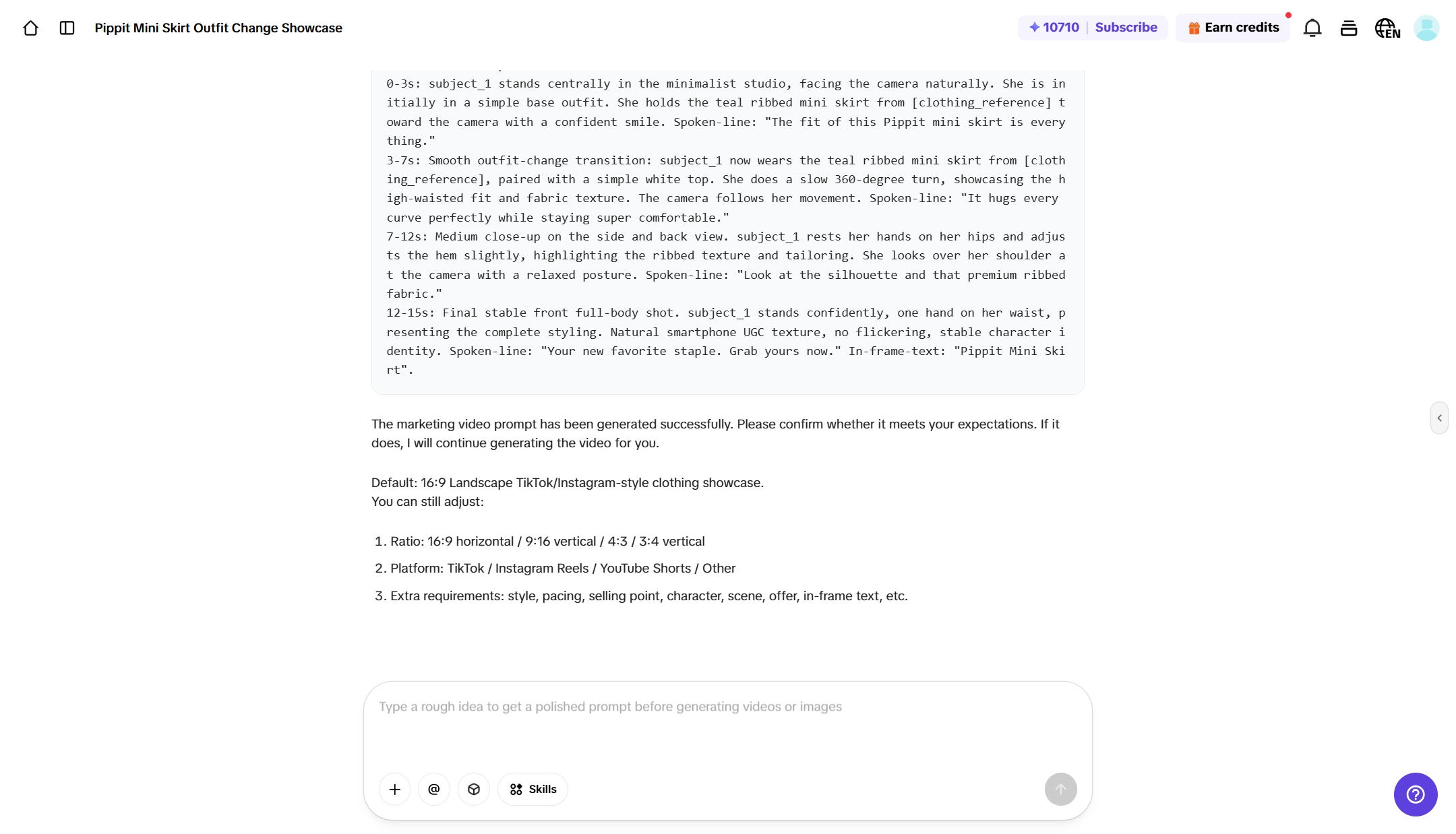 Review the AI-generated prompt