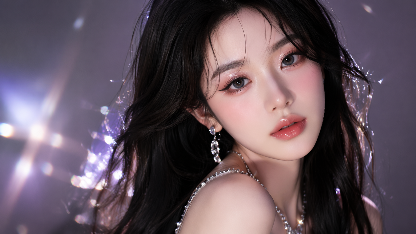 Exemplo de prompt do filtro de maquiagem Dreamina Douyin 4: Brilhante para os olhos