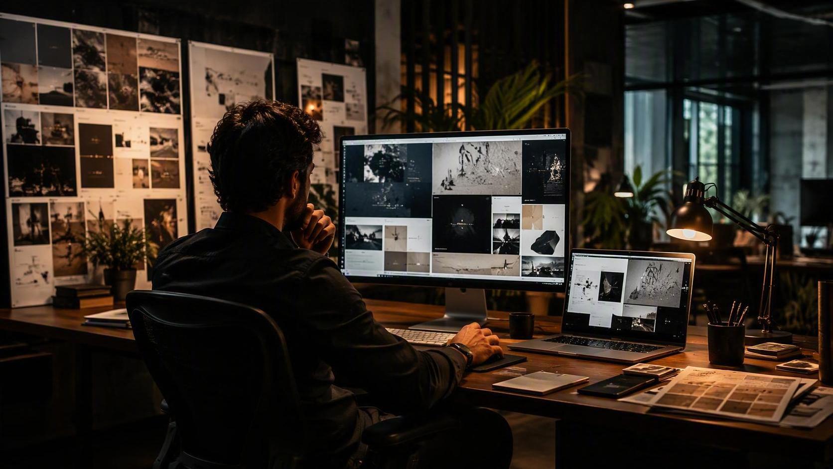 16:9 cinematic cover image for creative agency website design.