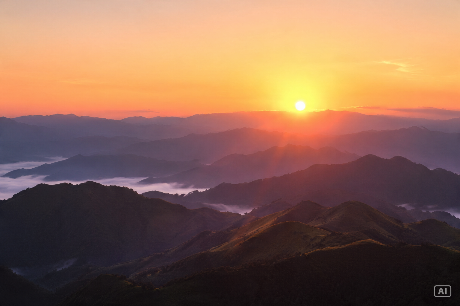 Sunrise mountain good morning image generated by Pippit