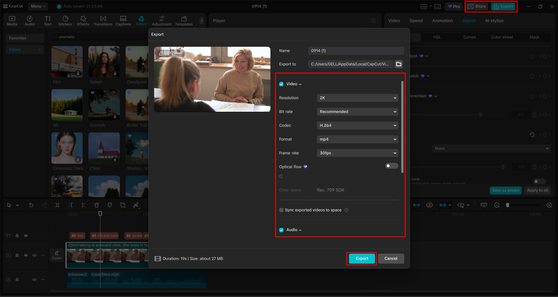 Eksportowanie wideo z CapCut komputerowego edytora wideo