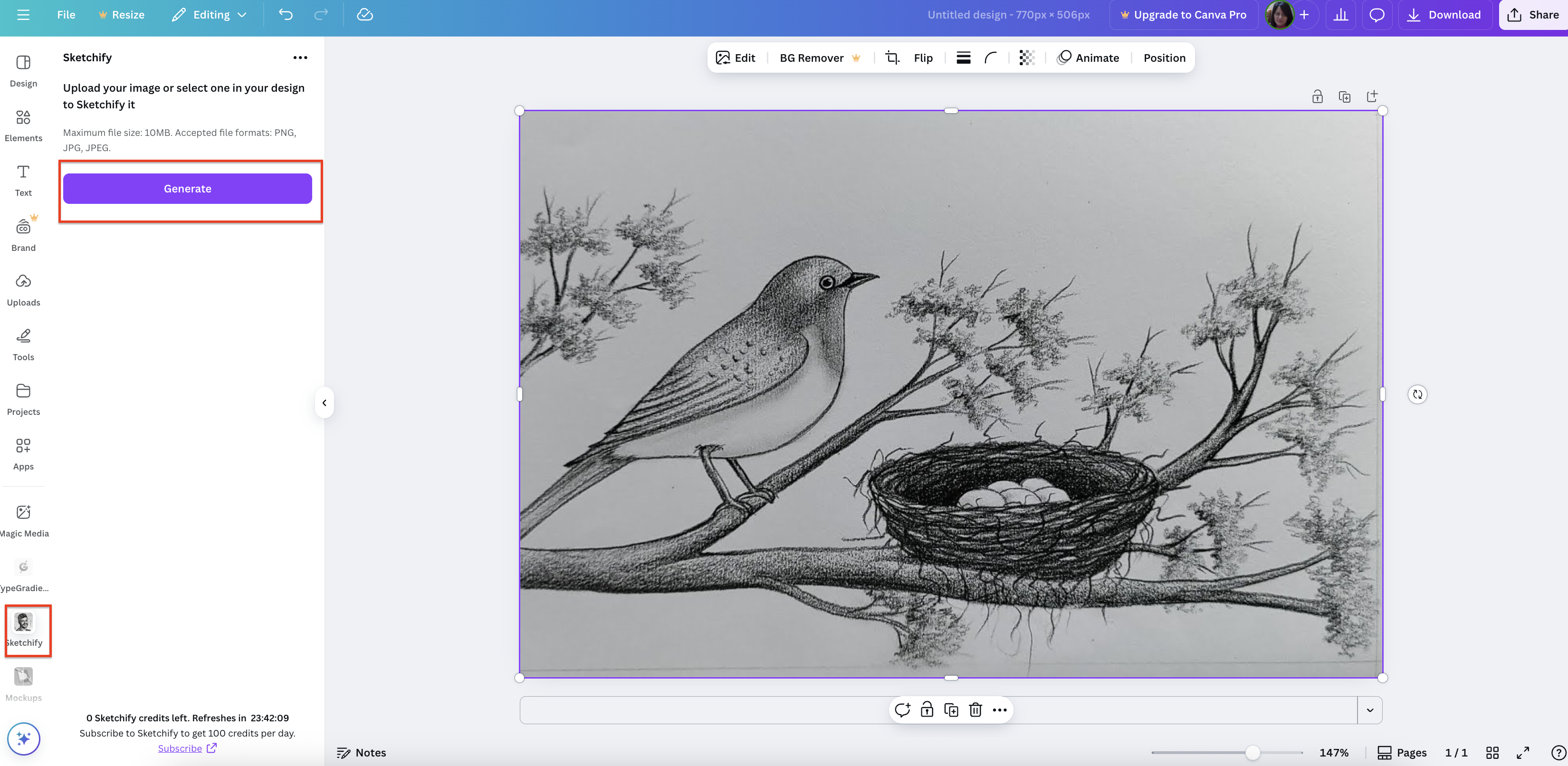 Zastosuj efekt Sketchify