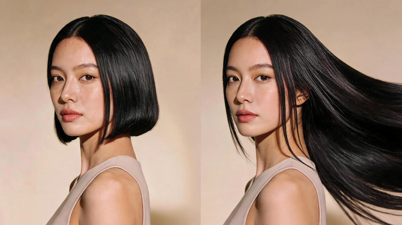 Prompt pour les cheveux lisses, raides et longs