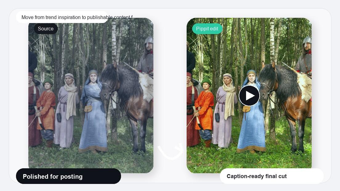 Travel Recap Video Maker menghasilkan gambar realistis untuk berpindah dari inspirasi tren ke konten yang dapat diterbitkan lebih cepat.