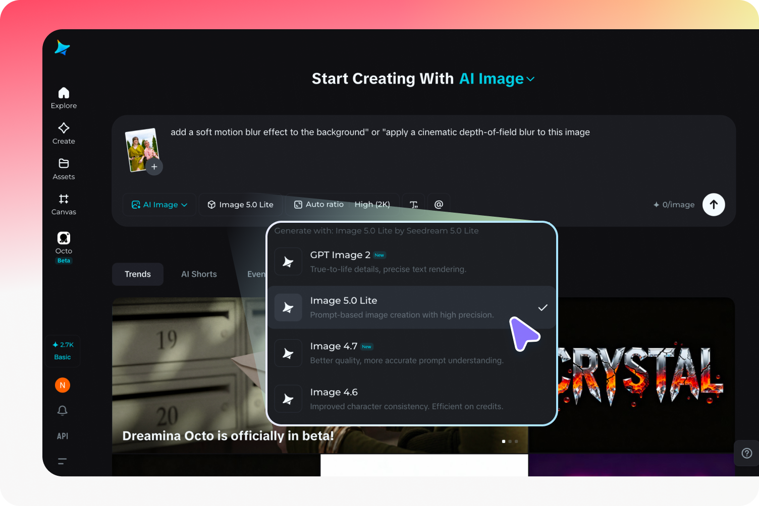 Adjust settings and generate