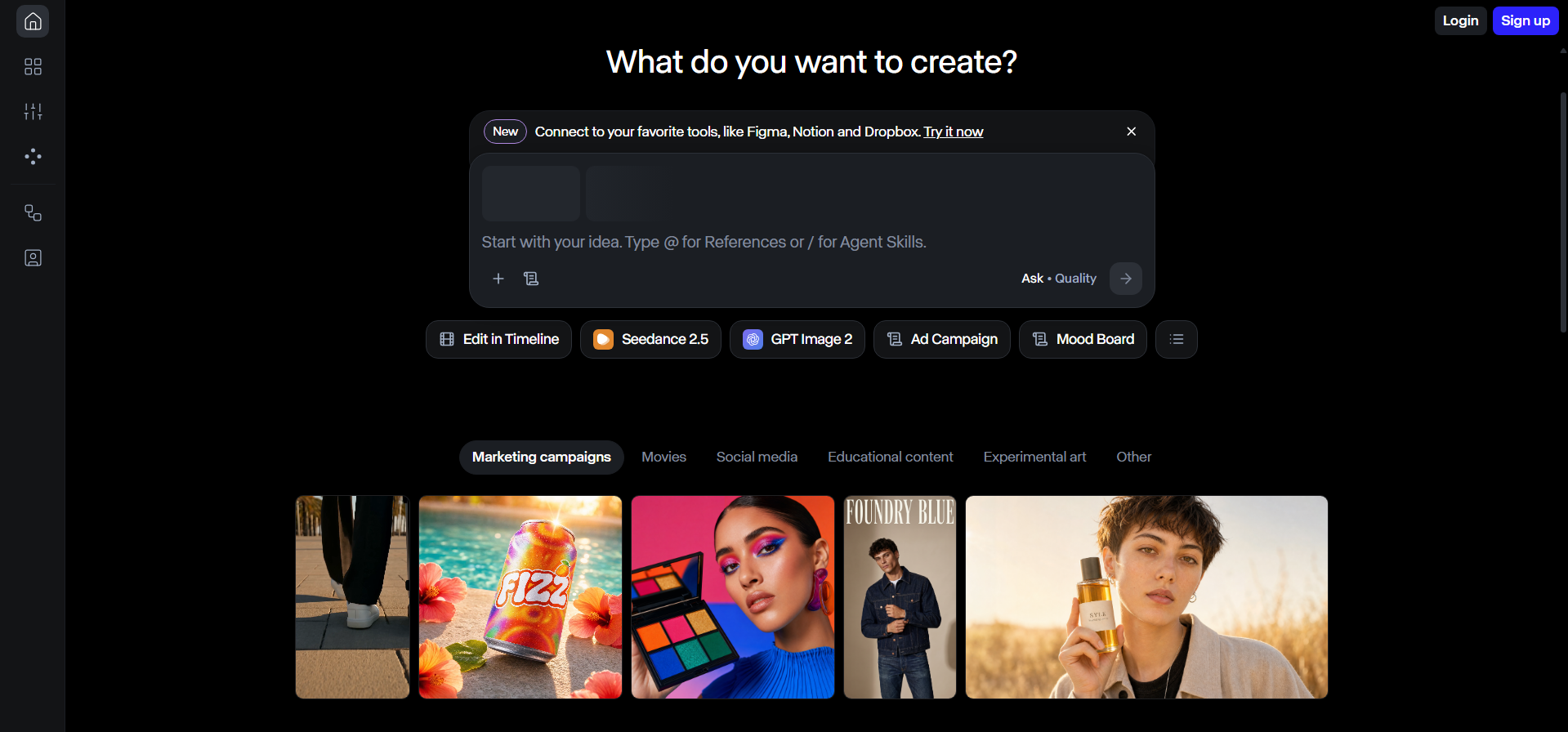 Runway AI video generator interface
