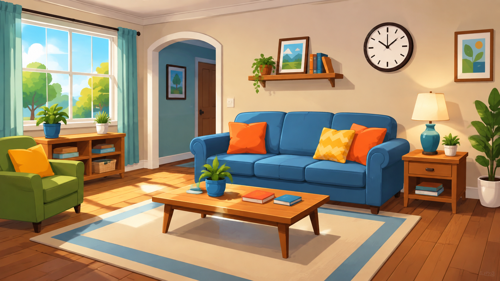 Cel-Shaded Living Room