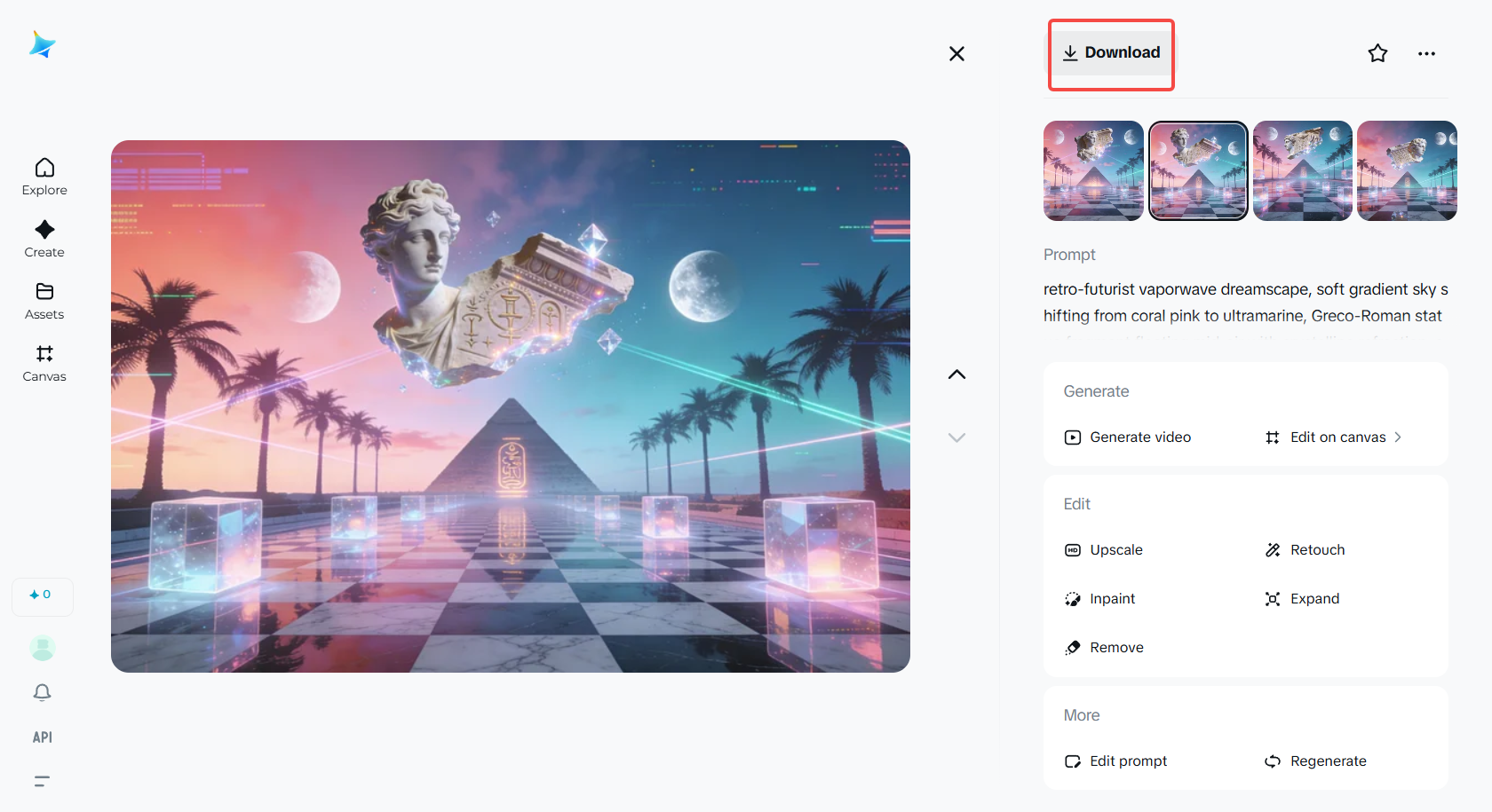 Download the final vaporwave image design