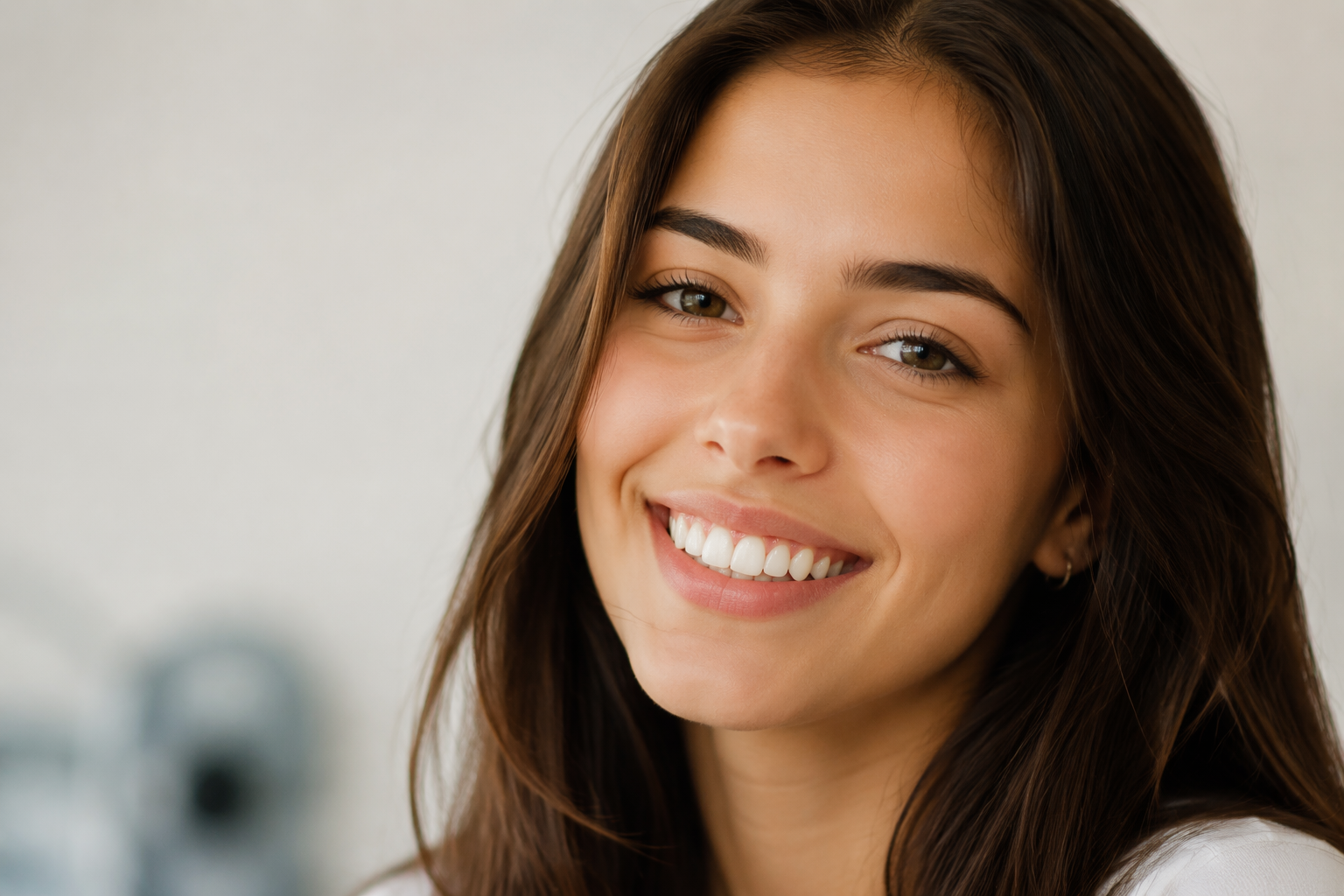 Dreamina remove braces from photo prompt example 1: Natural Smile Portrait