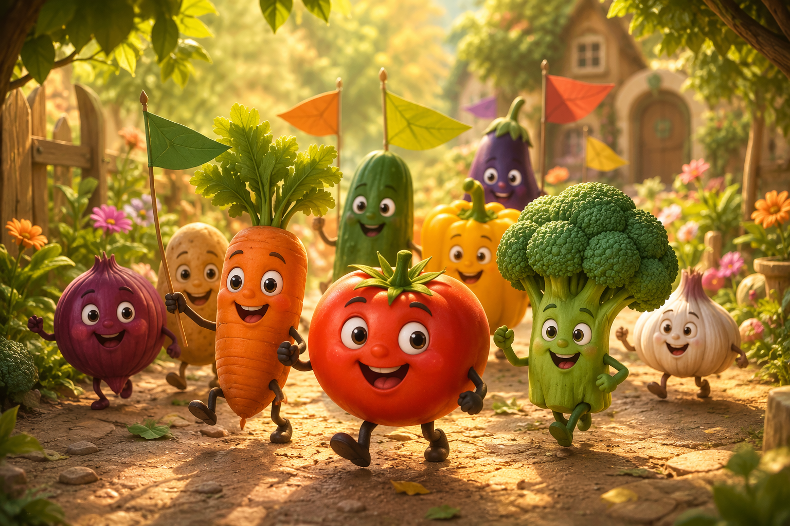 Exemple d'invite vidéo du générateur d'histoires de légumes Dreamina IA 3 : Histoire du marché des tomates