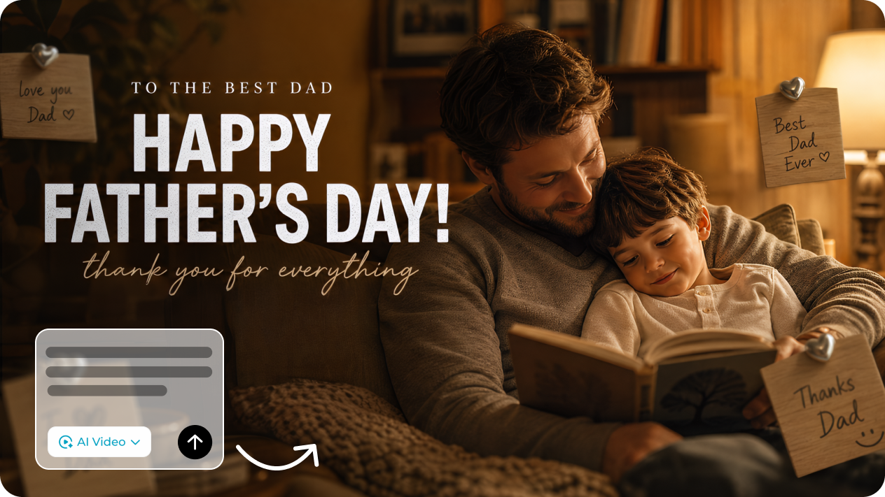 Customize Father's Day videos from text and images