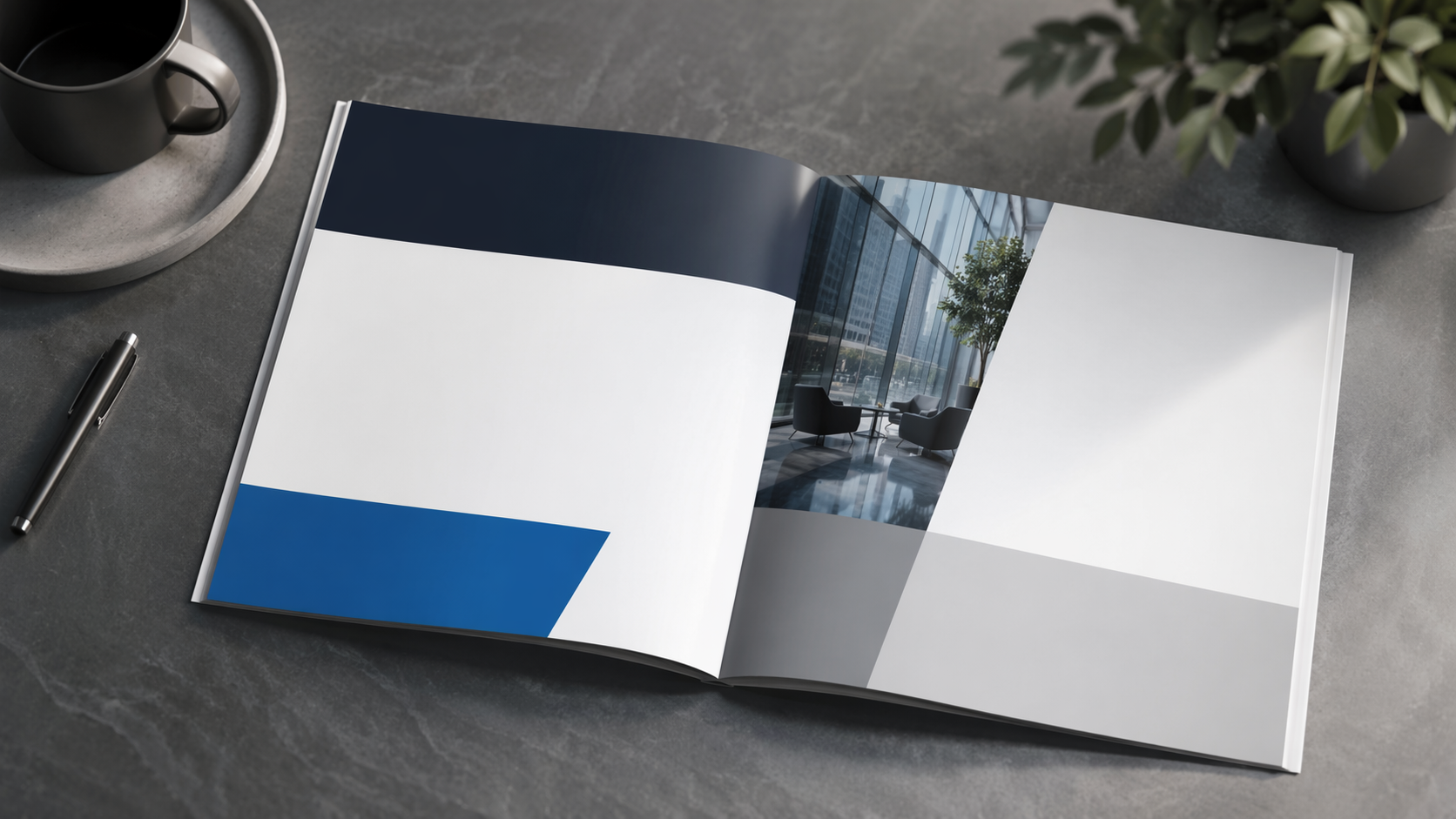 Dreamina brochure mockup prompt example 3: Minimal Corporate Brochure