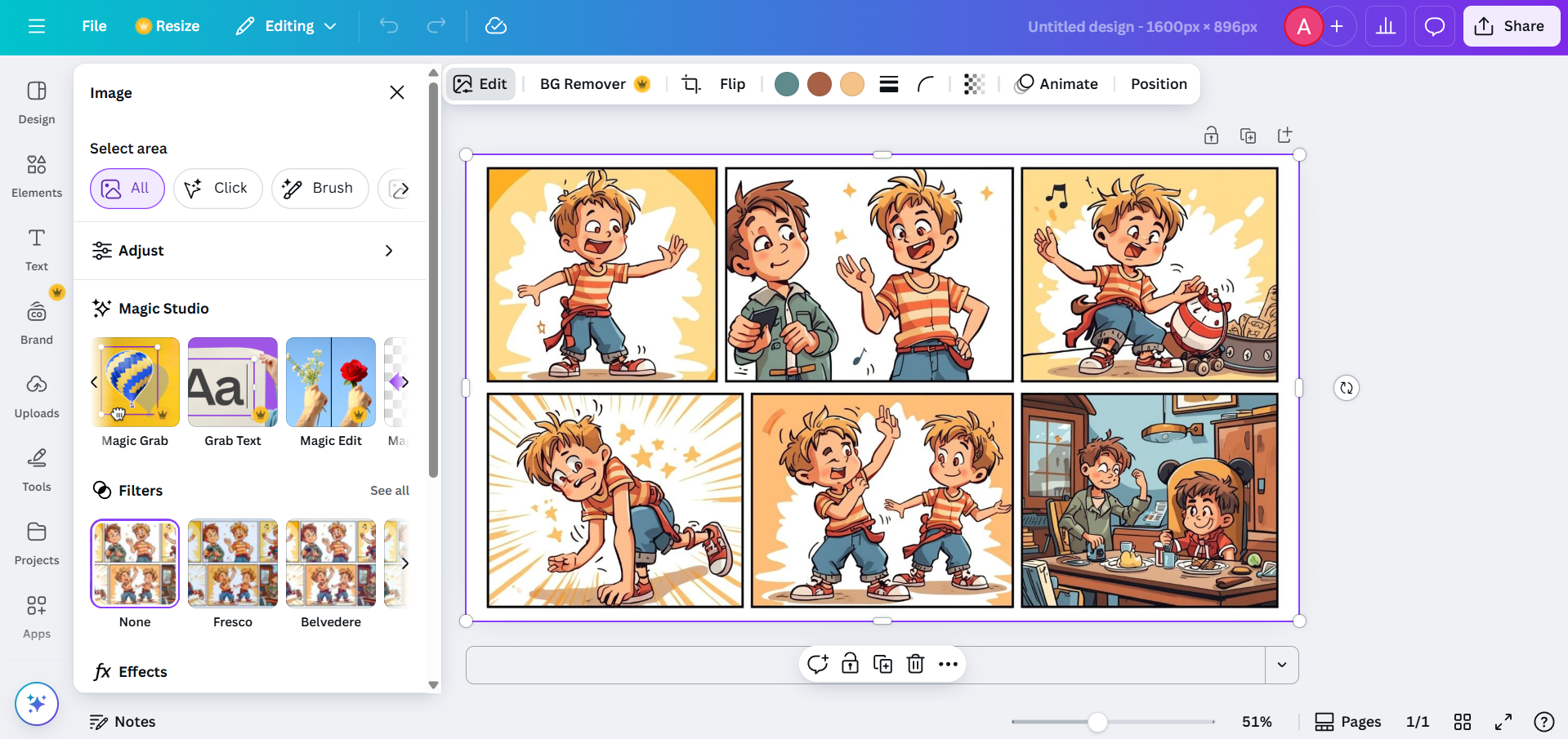 Creatore di arte sequenziale Canva