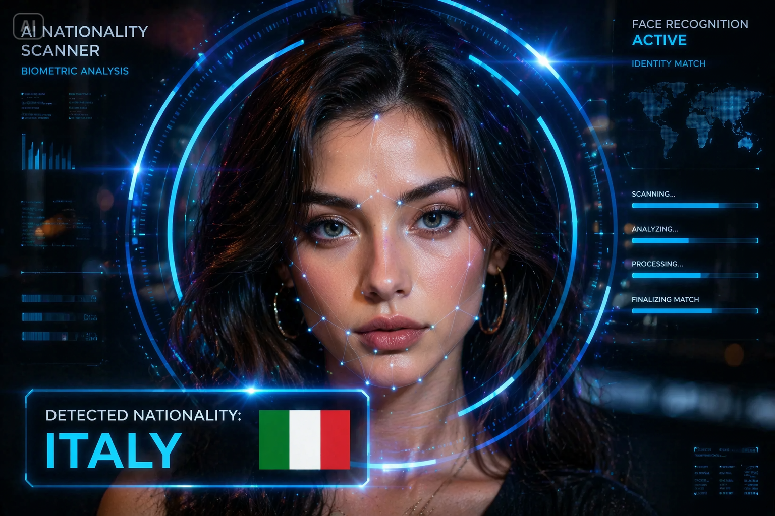 Richiesta di filtro Paese faccia AI