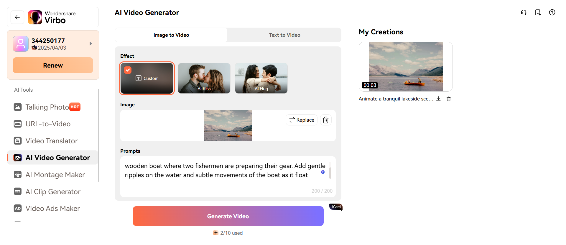 Virbo picture to moving video