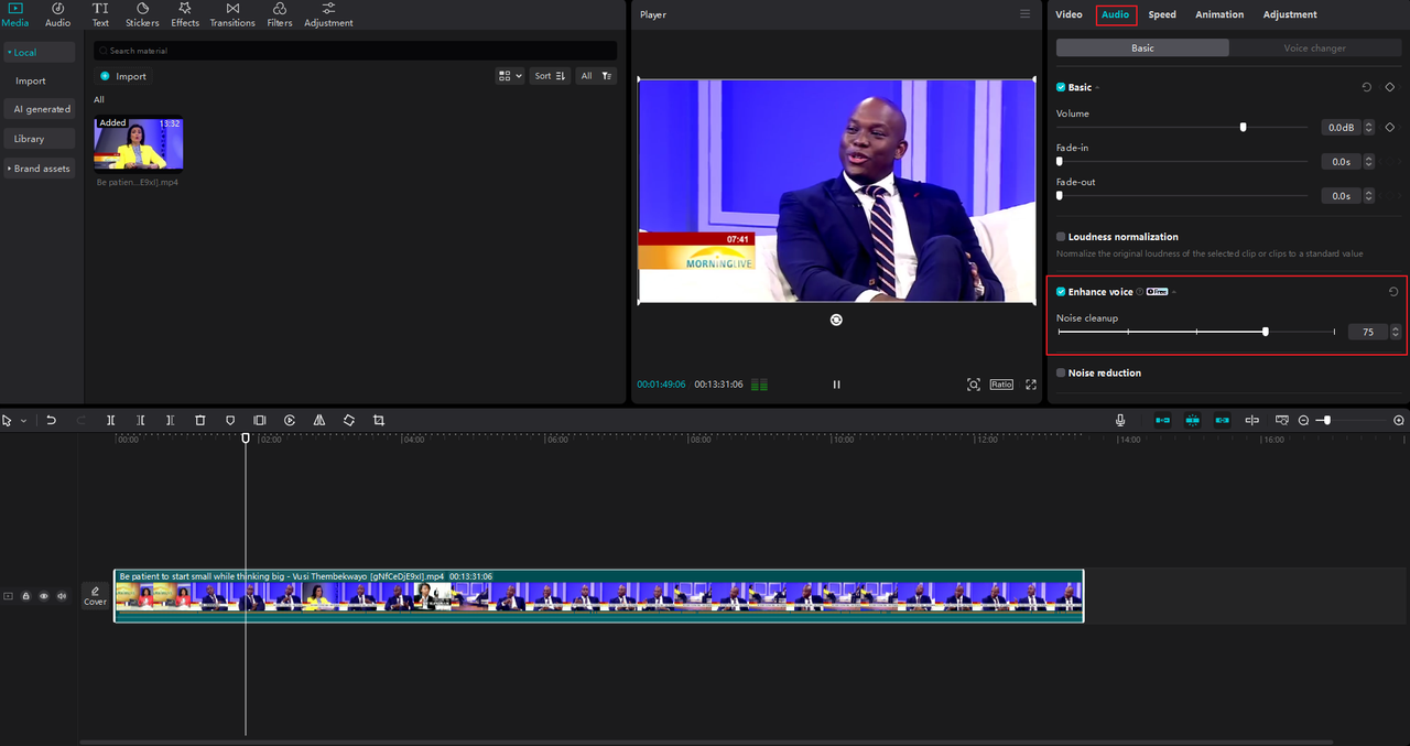 Enhance the audio