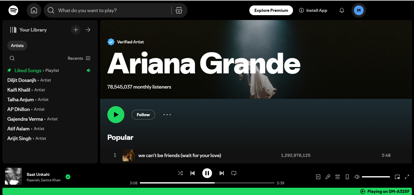Ariana Grande - l'une des meilleures artistes de tous les temps sur Spotify