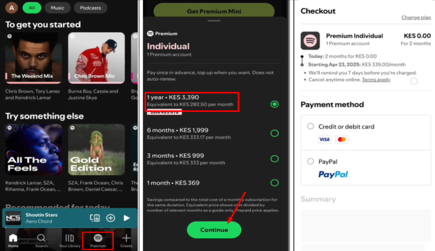 Image montrant comment obtenir un abonnement annuel Spotify