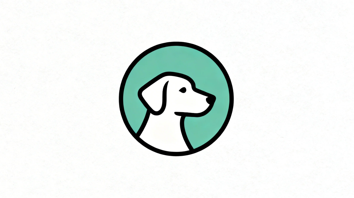 Abstrakter Hundekopf im modernen Kreis-Logo