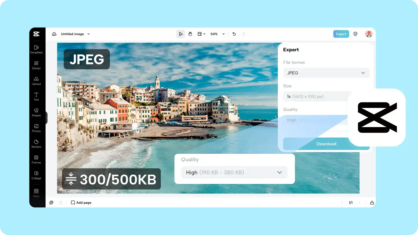 Compress JPEG to 300/500 KB Online