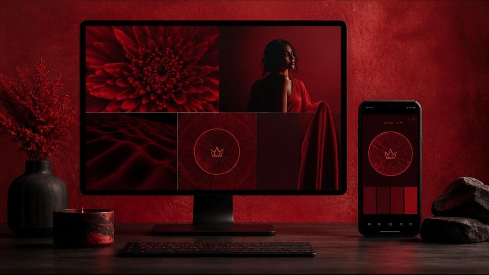 crimson visual identity prompt design visual