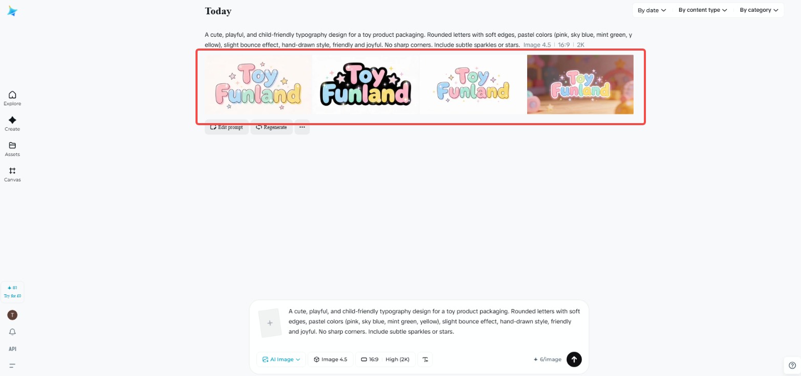 Edit cute font in Dreamina