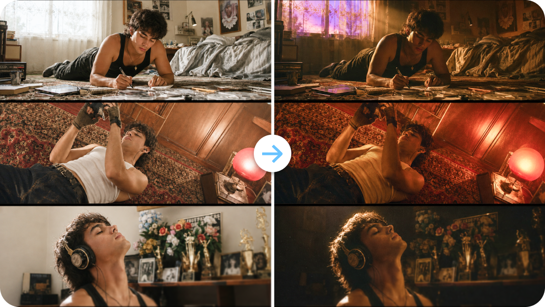 Apply AI cinematic lighting effects
