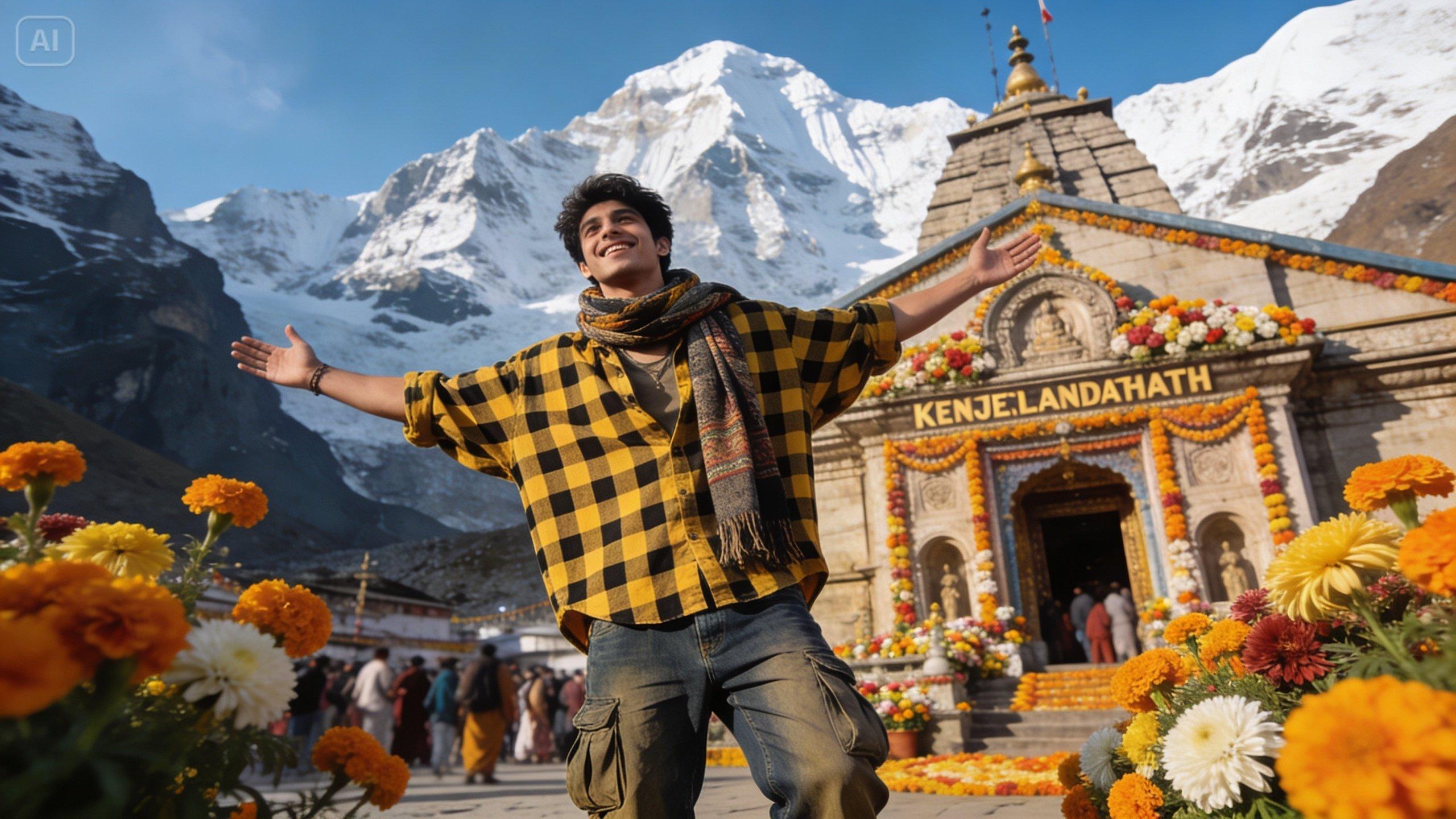 Contenu du temple de Kedarnath axé sur la conformité, axé sur les paysages, la signalisation, les itinéraires et la météo - pas de représentations de divinités.