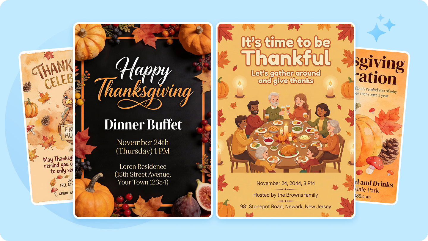 Thanksgiving-Poster: Verbreiten Sie warme Weihnachtsstimmung mit schönen Designs