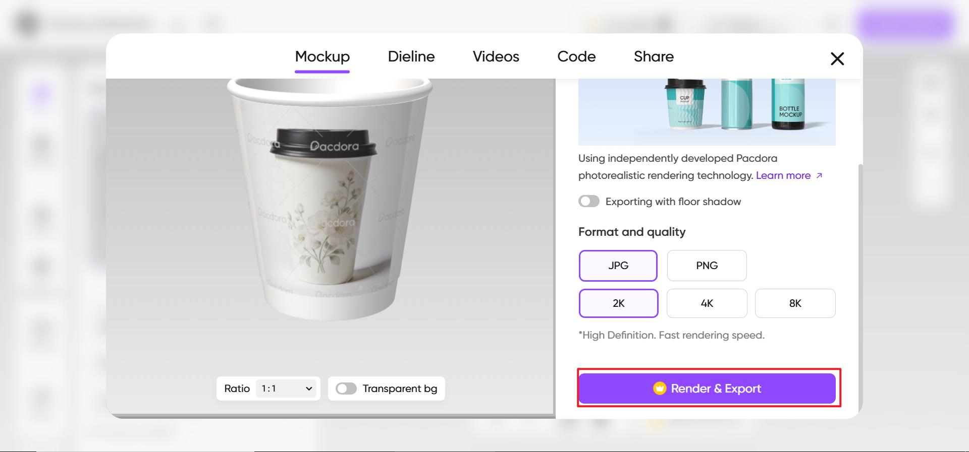 Exportieren Sie Ihr Mockup