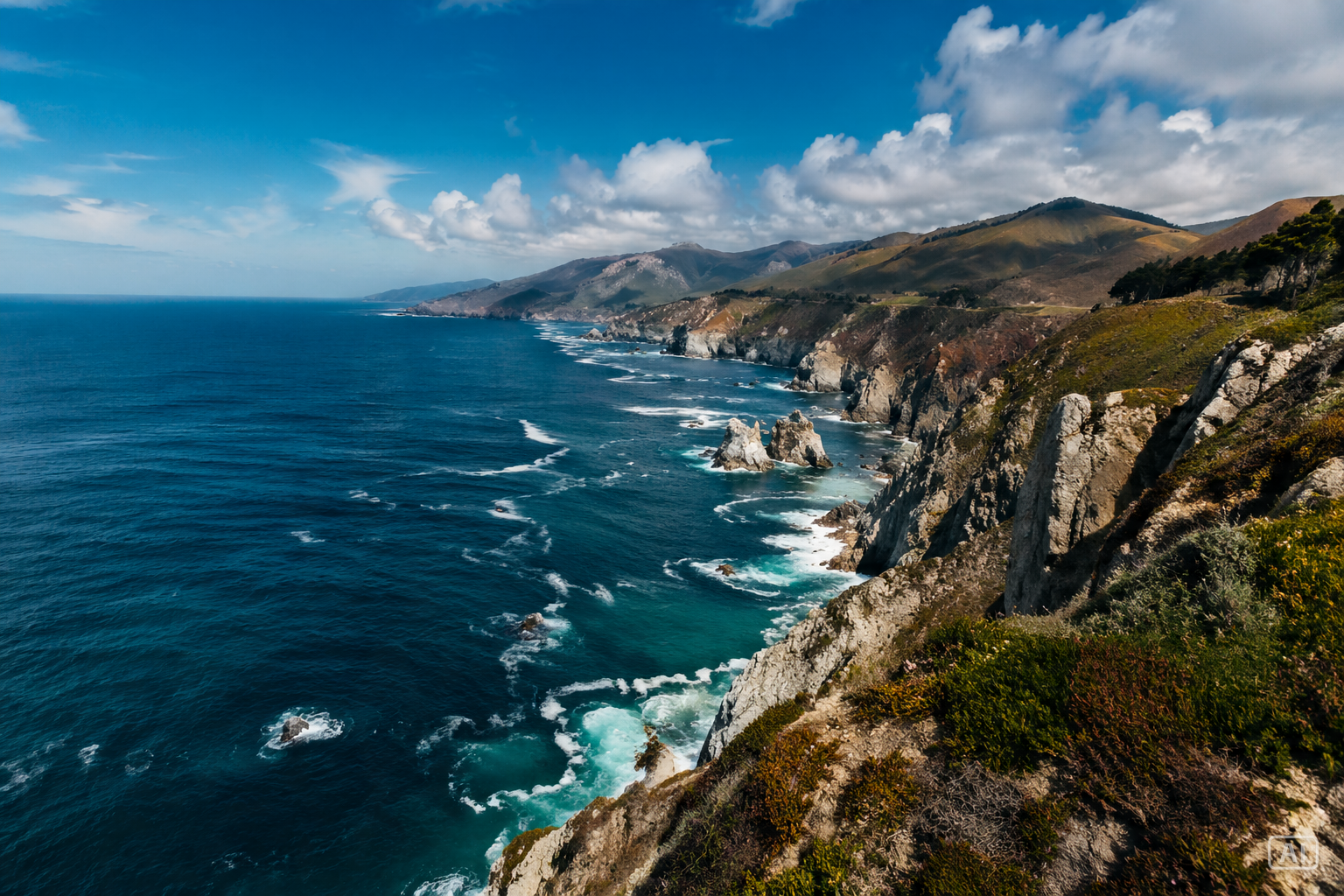 Cliffside coastal wallpaper generated by Pippit