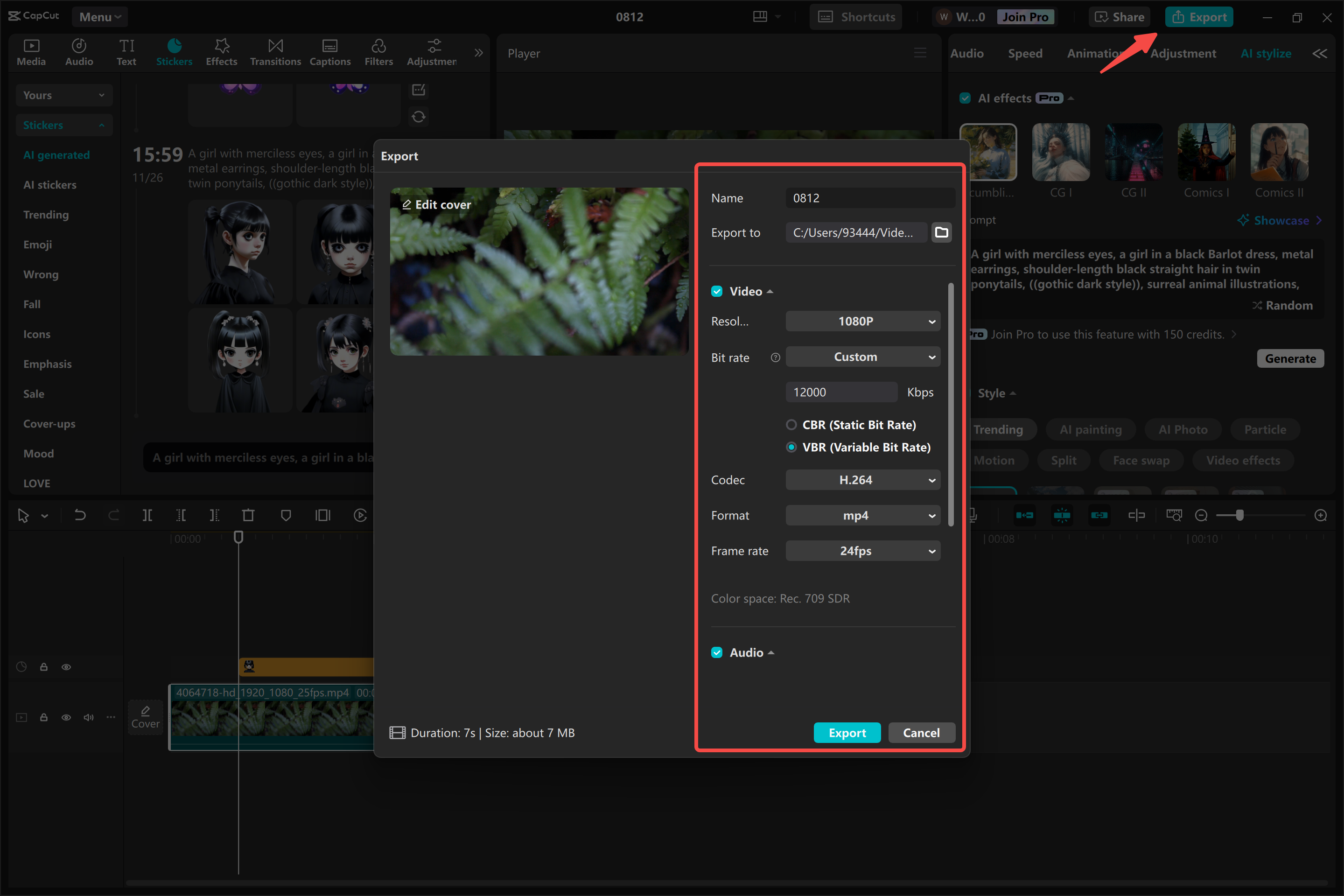 Exporter une vidéo à partir de l' CapCut éditeur vidéo de bureau