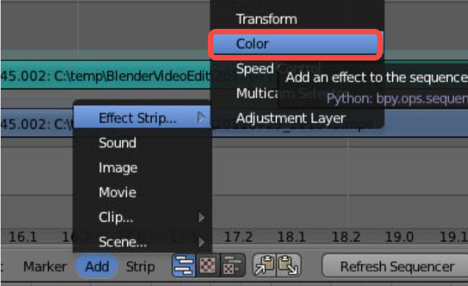 Rendering del video nell'editor video Blender