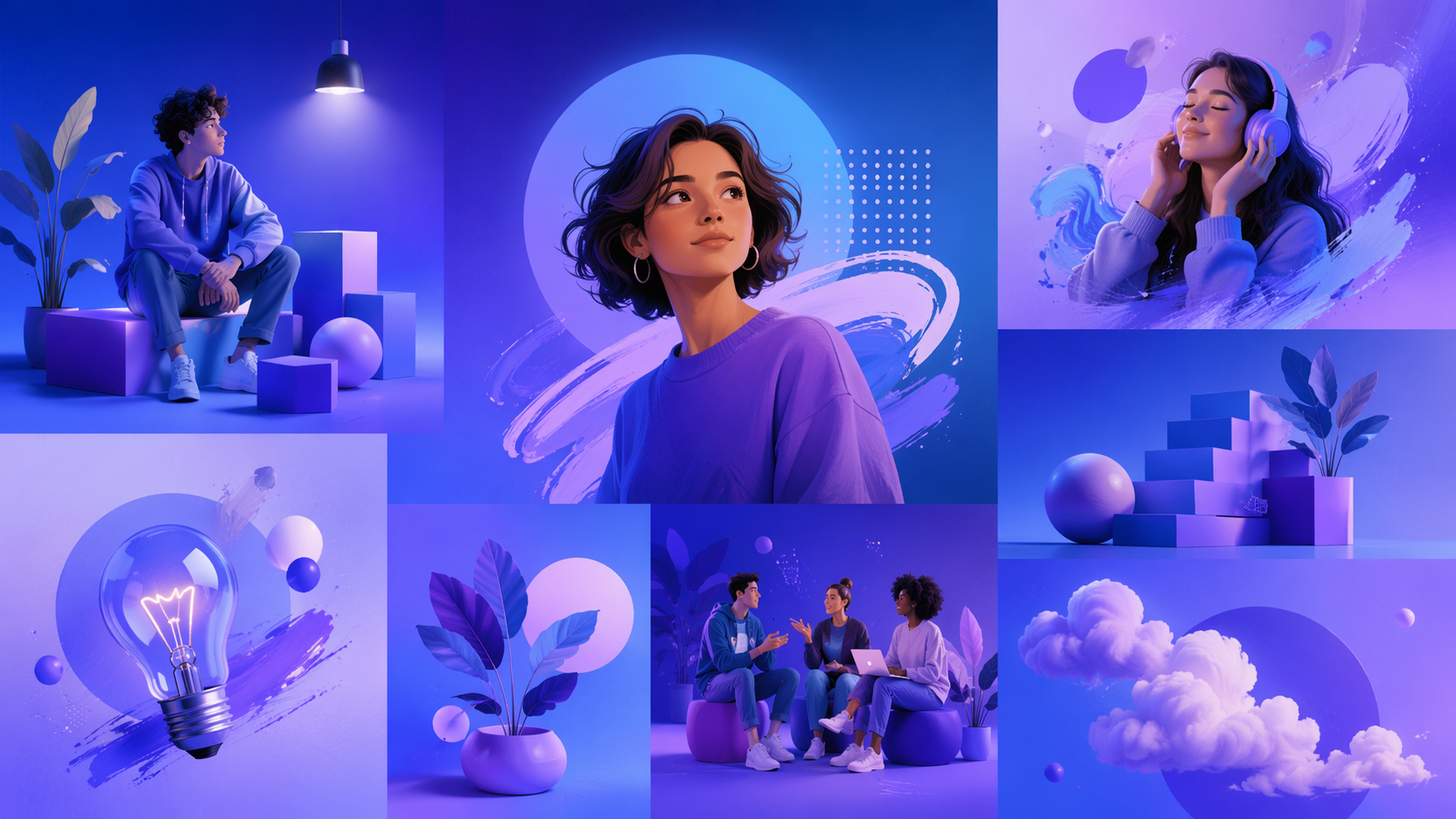 Dreamina bing image creator ai prompt halimbawa 6: Collage ng social campaign