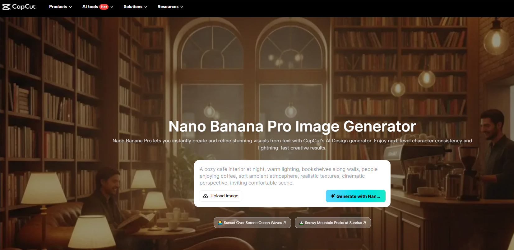 CapCut model generowania obrazu Nano Banana Pro AI