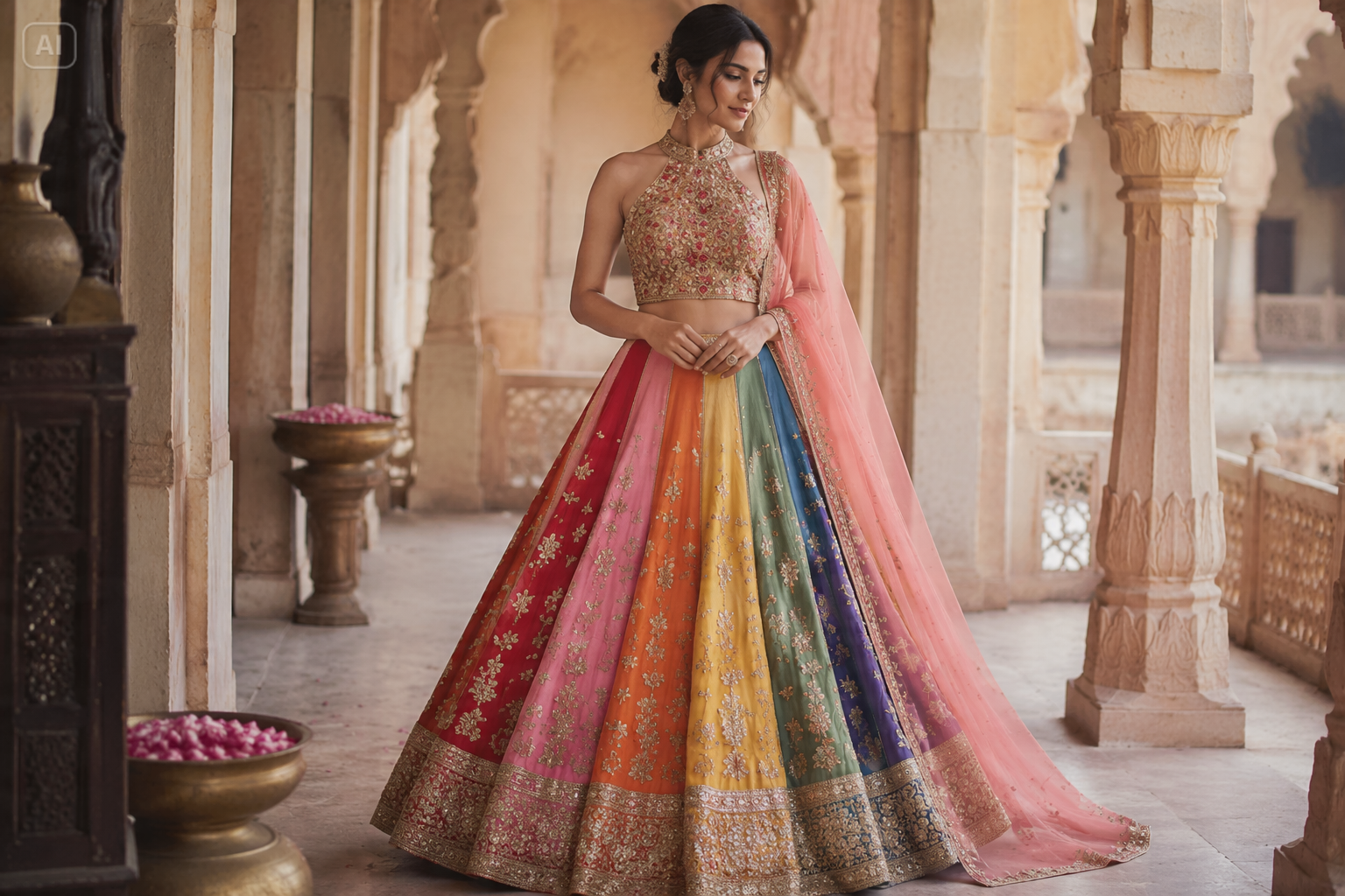 snabb sett tjej lehenga