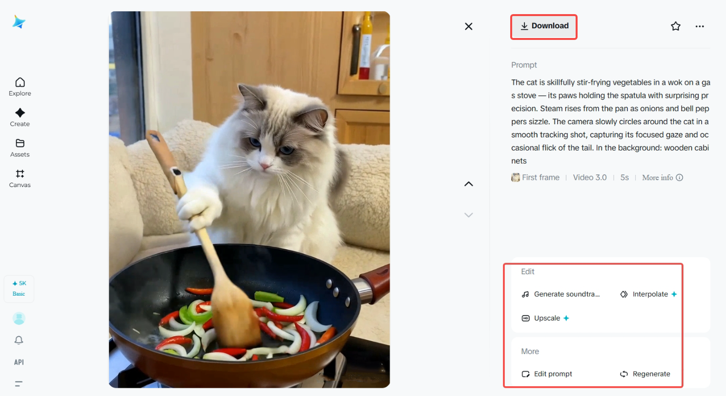 AIが生成した猫料理の動画をダウンロードしてください