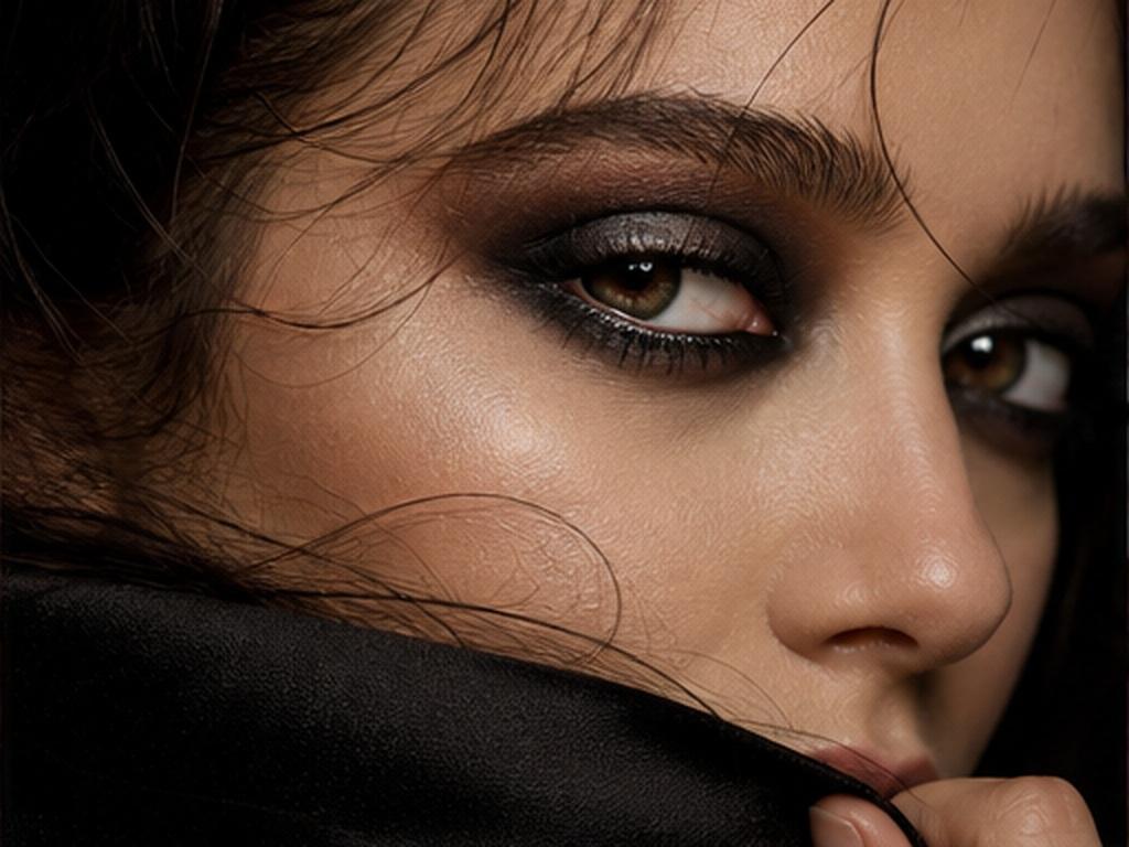 Aesthetic Beautiful Eyes Prompt For Girls prompt example 2 - Smoky eyeliner editorial