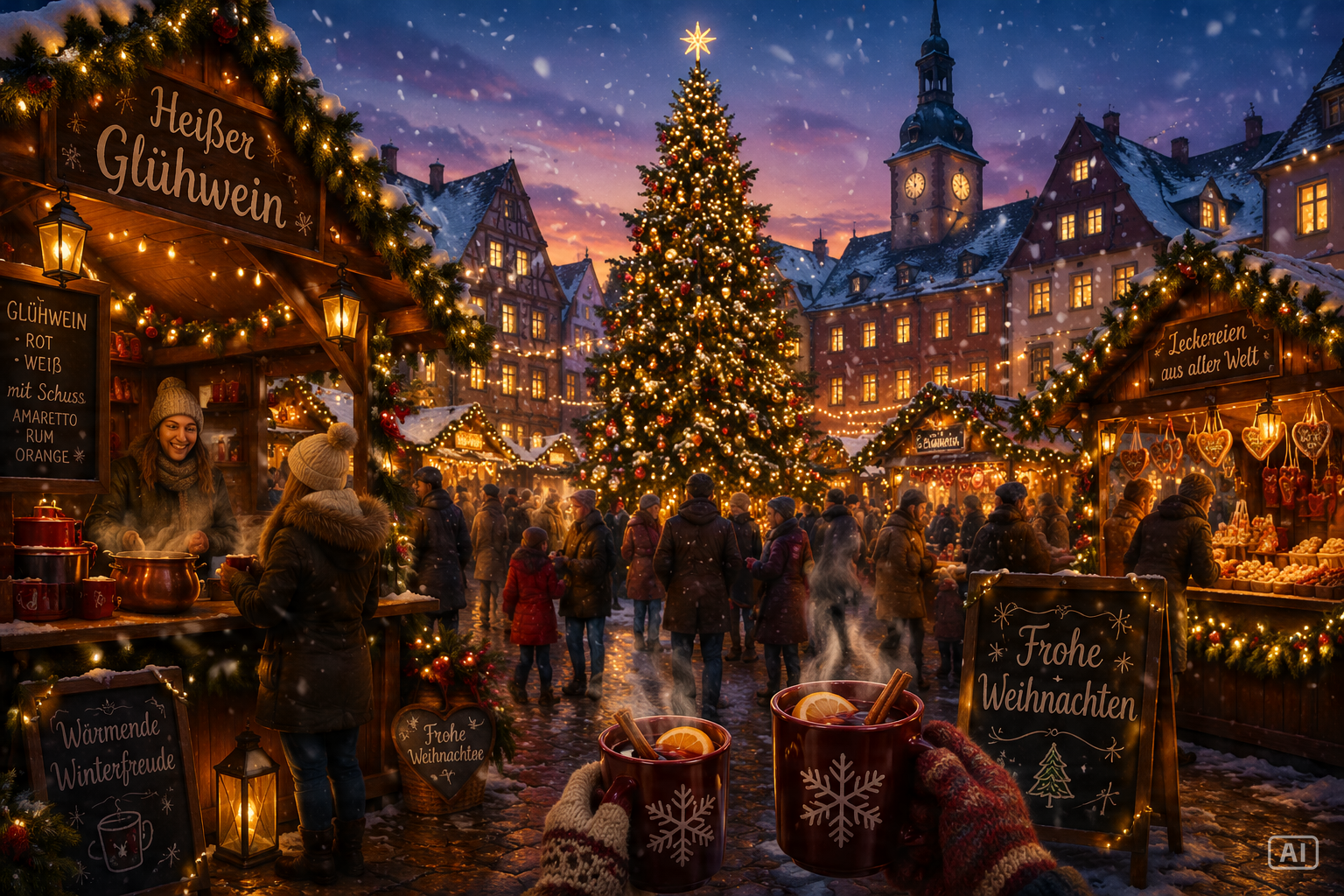 Christmas market image generated by Pippit