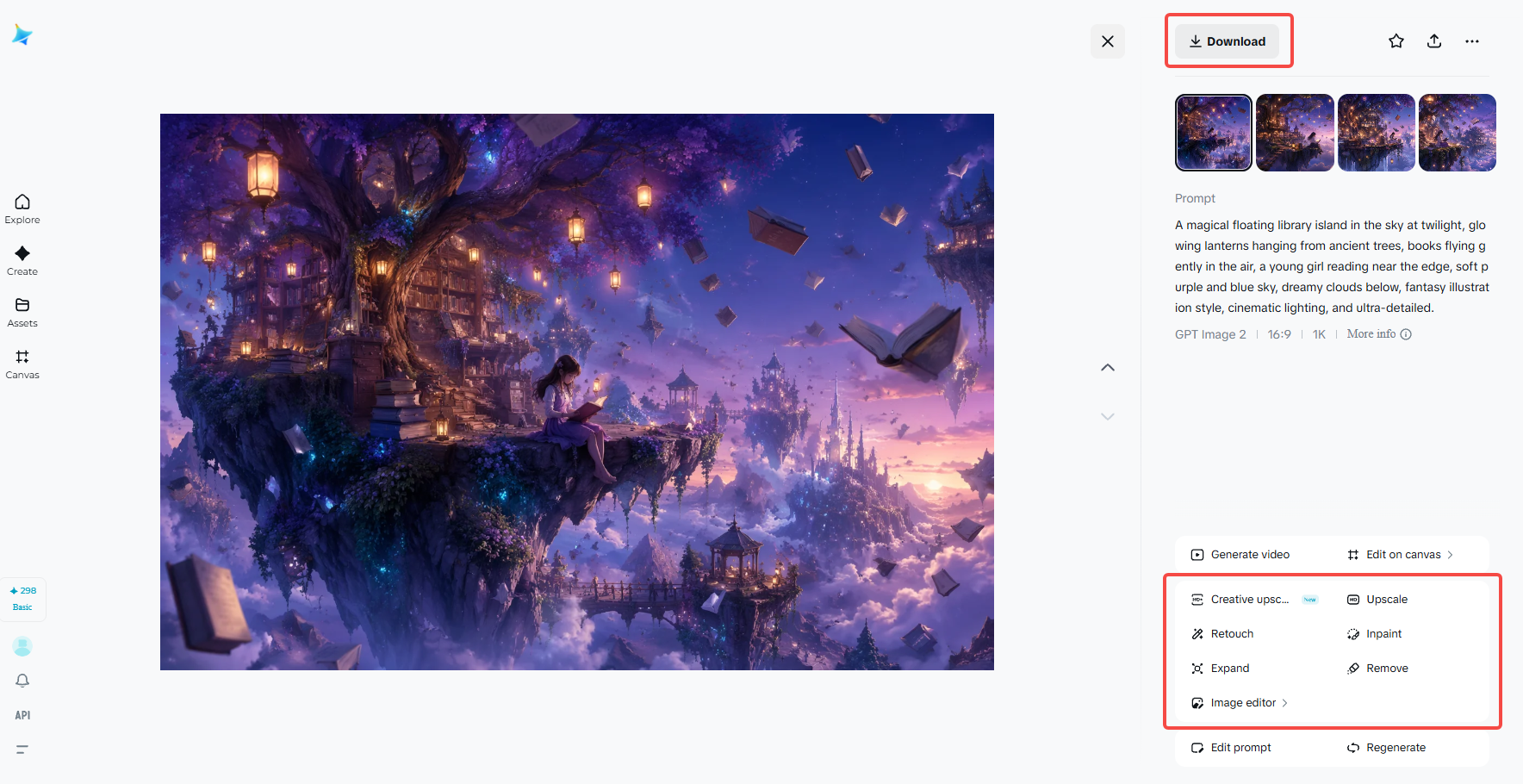 Refine and download your final image
