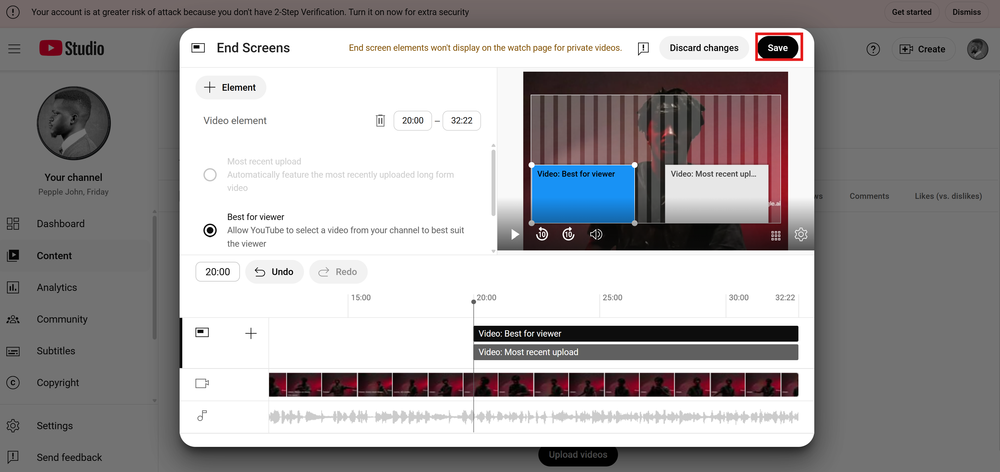 Make a YouTube end screen