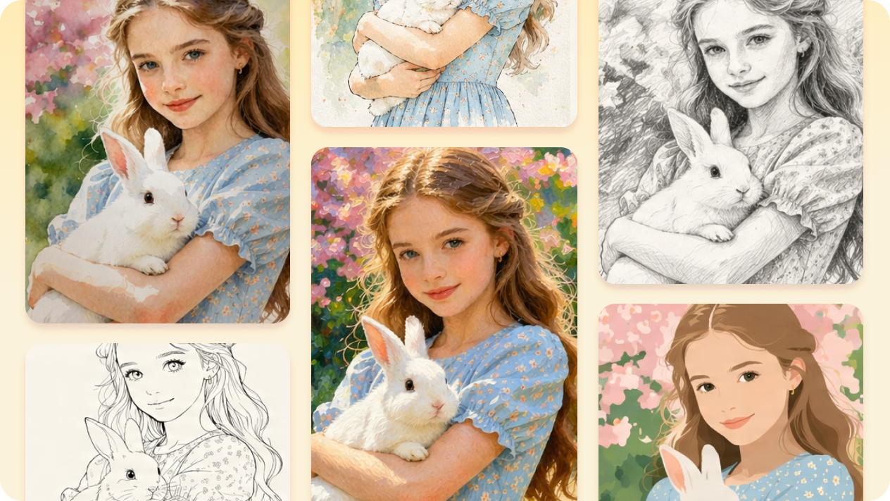 Create multiple portrait variations with the AI Agent