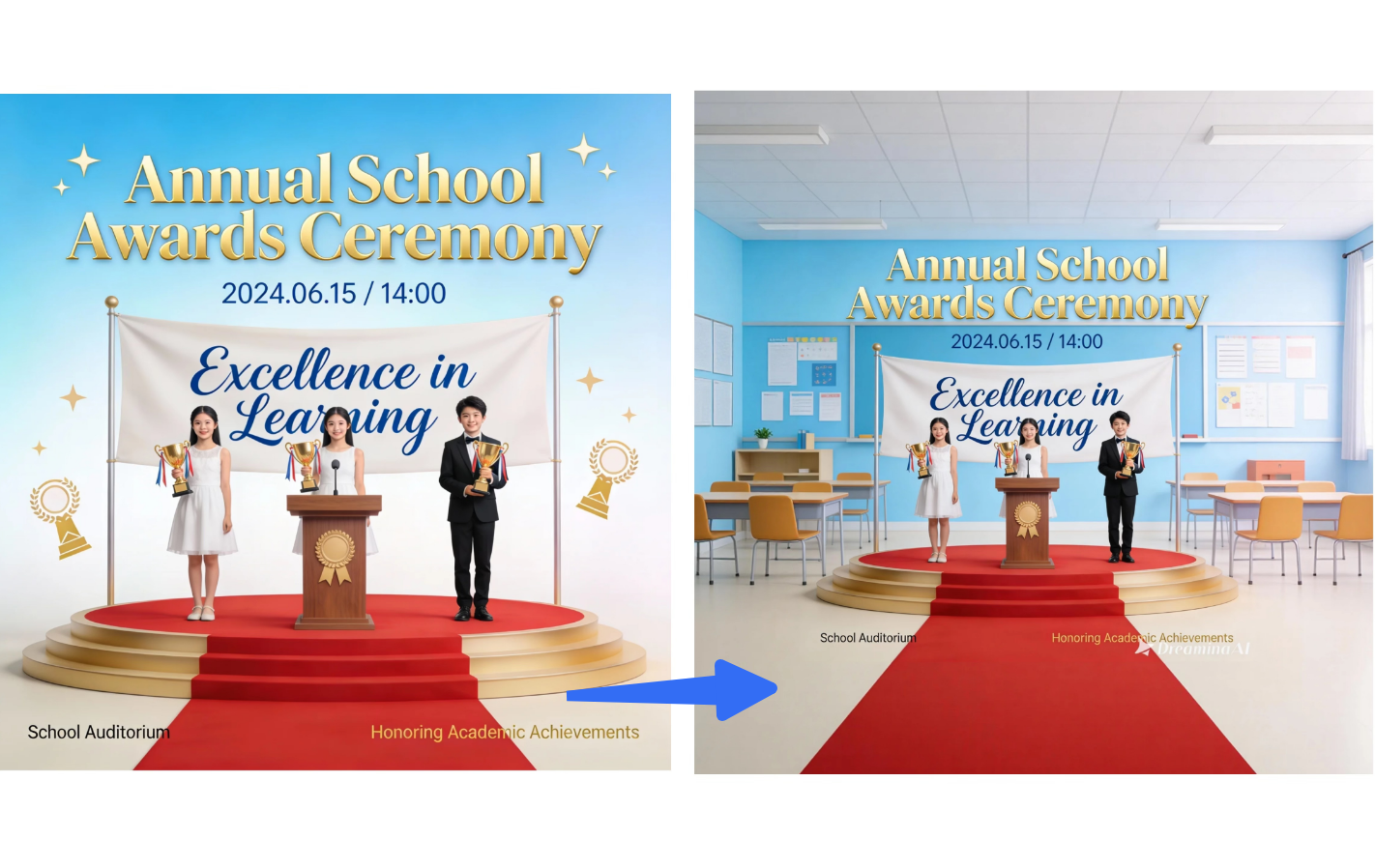 Expand school poster design on Dreamina