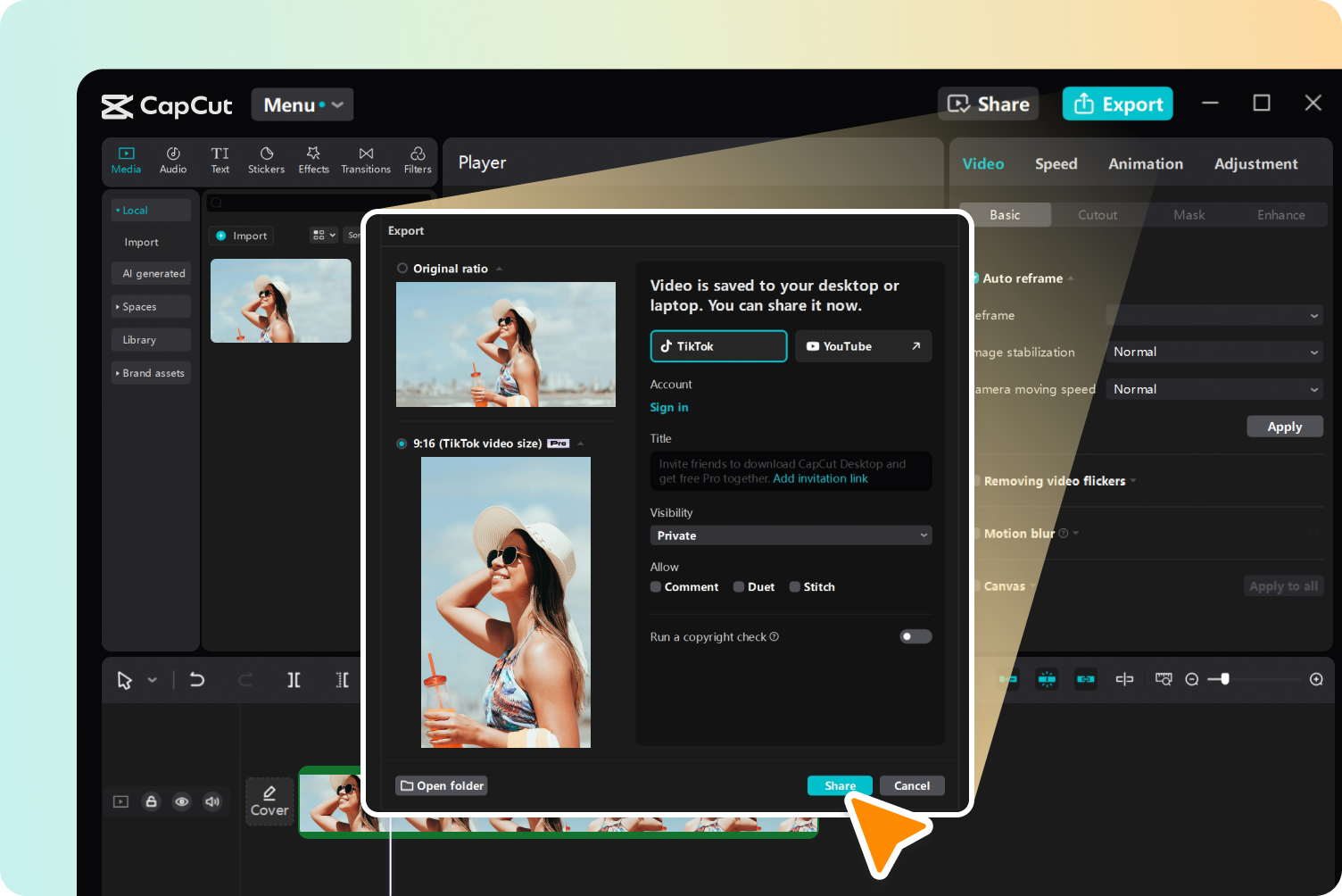 Export a sdílení