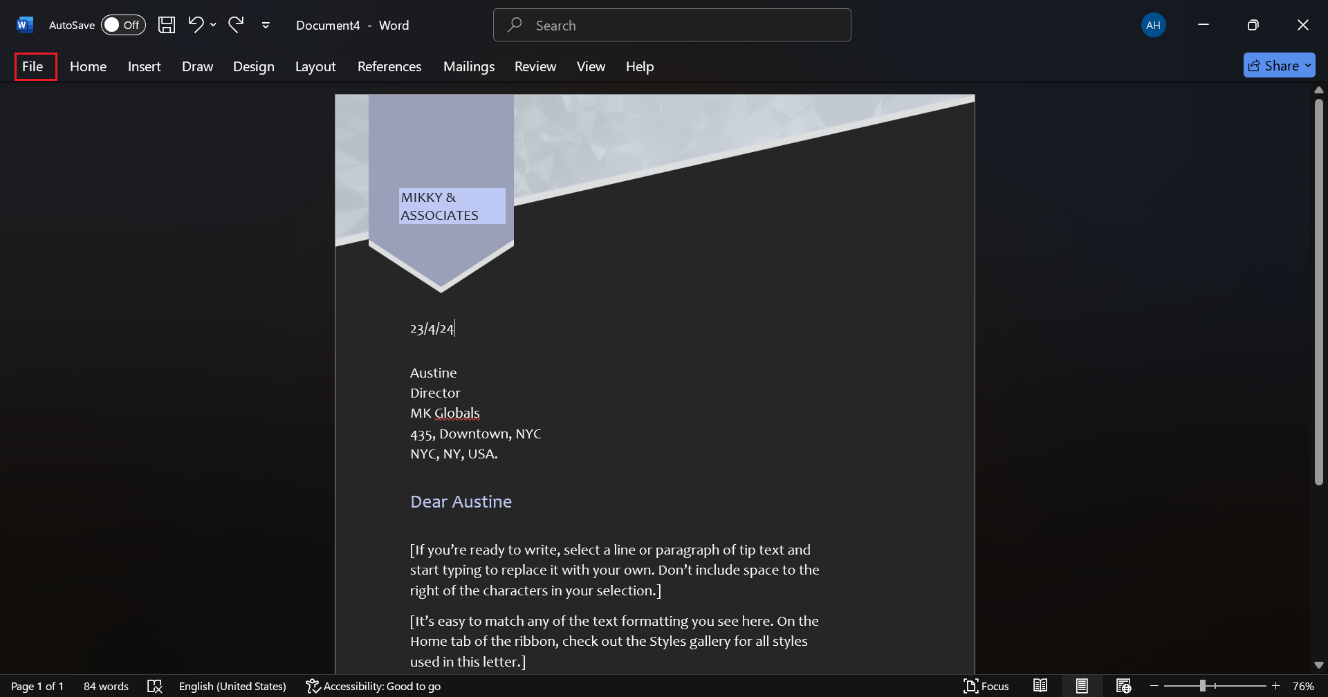 Comment faire un en-tête dans Word
