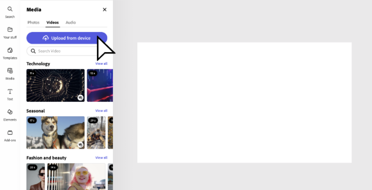 Edycja wideo za pomocą edytora wideo Adobe Express