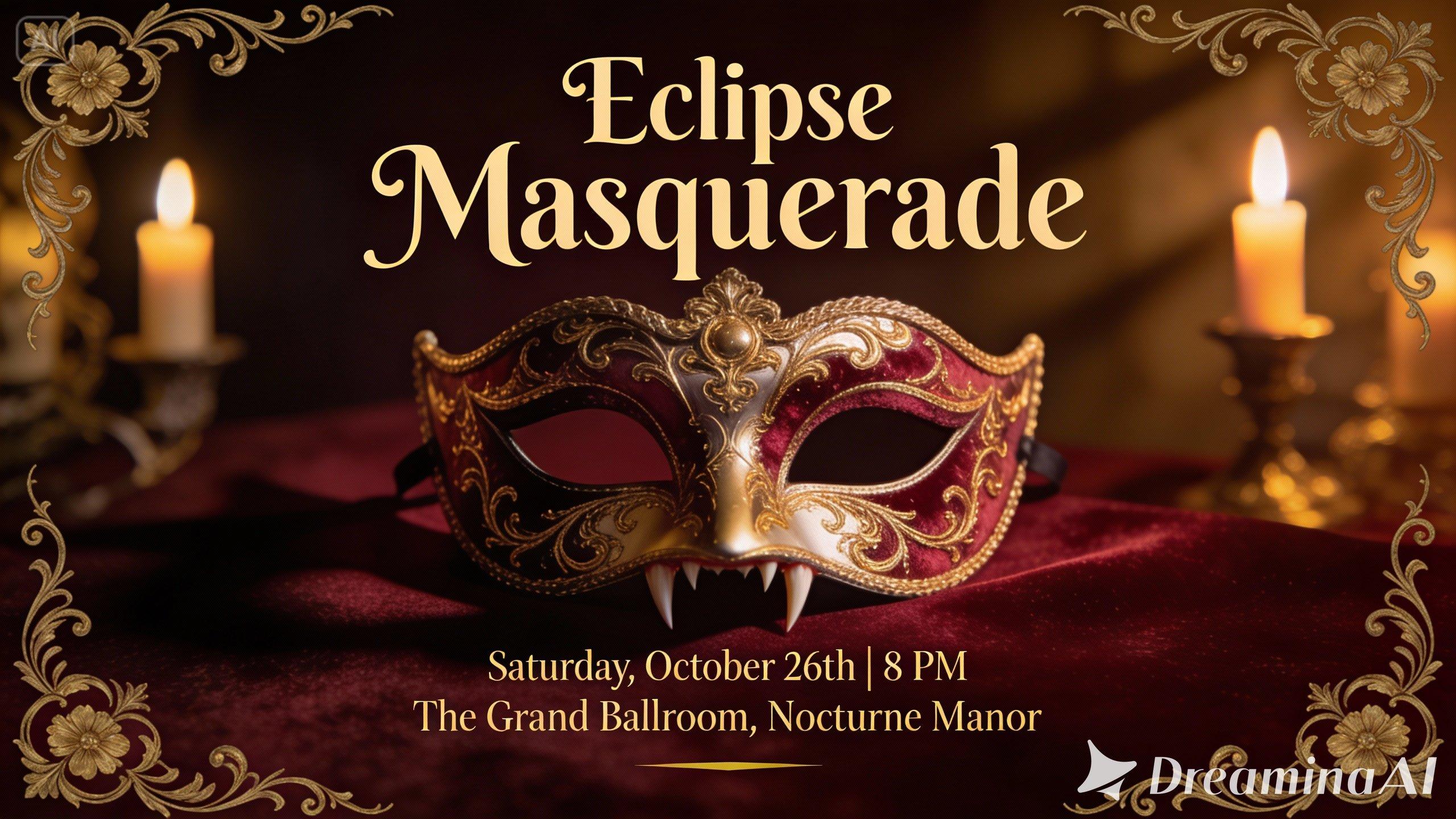 Elegant vampire masquerade invitation