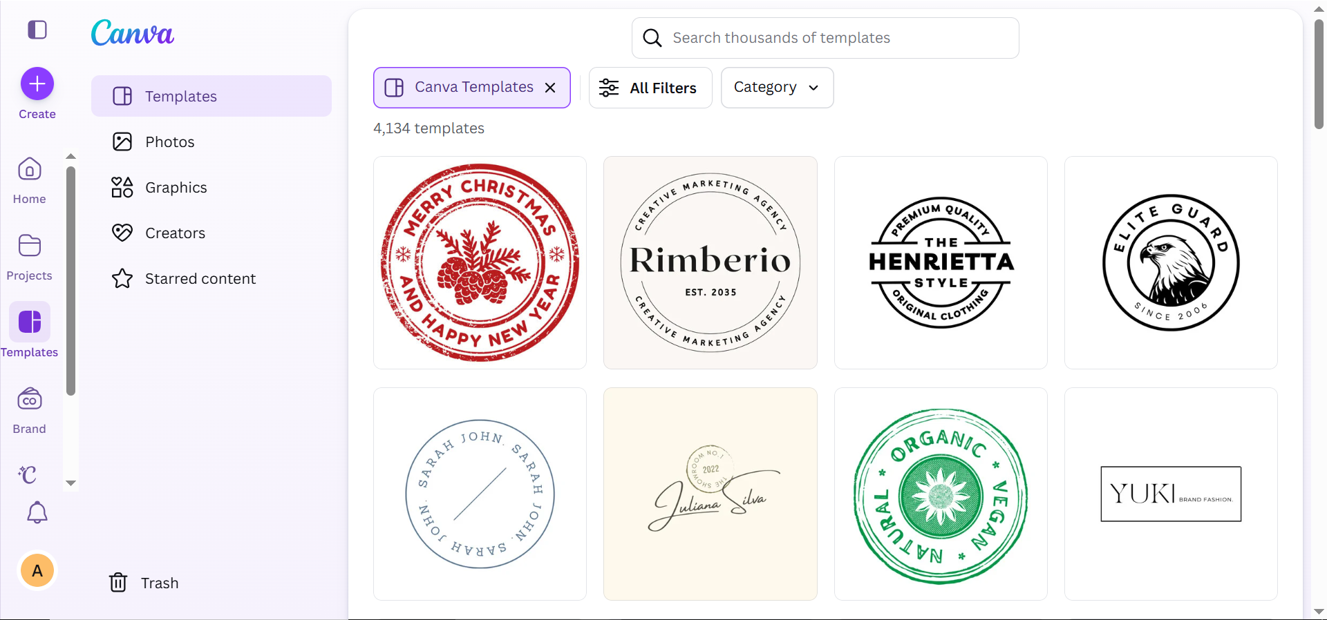 Canva-Homepage