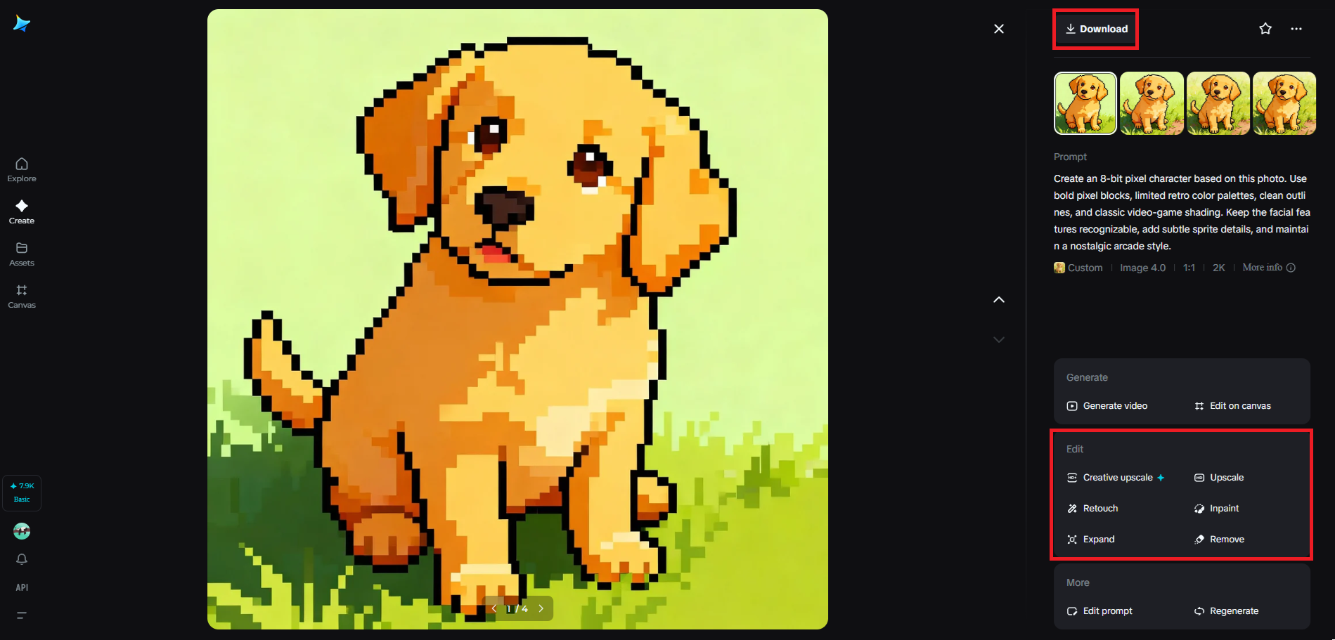 Förbättra och ladda ner din pixelkaraktär
